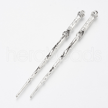 Tibetan Style Alloy Hair Stick Findings TIBE-Q083-002AS-RS-1