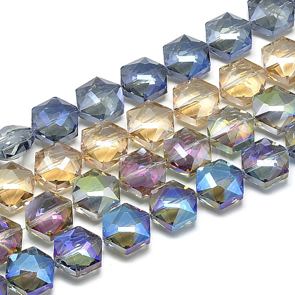 Electroplate Glass Beads Strands EGLA-S162-M-1