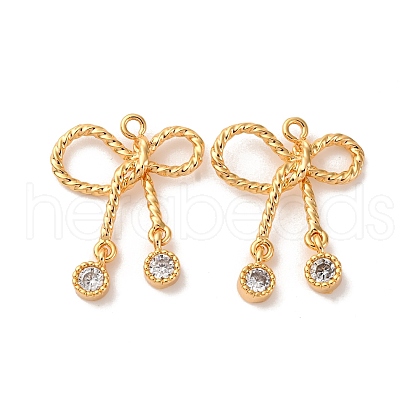 Brass Micro Pave Cubic Zirconia Pendants KK-K382-59G-1