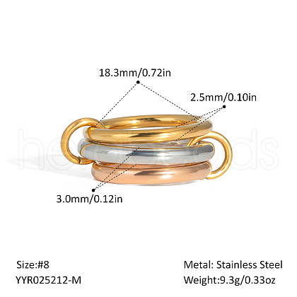 Stainless Steel Interlocking Stackable Rings for Women UZ3433-5-1
