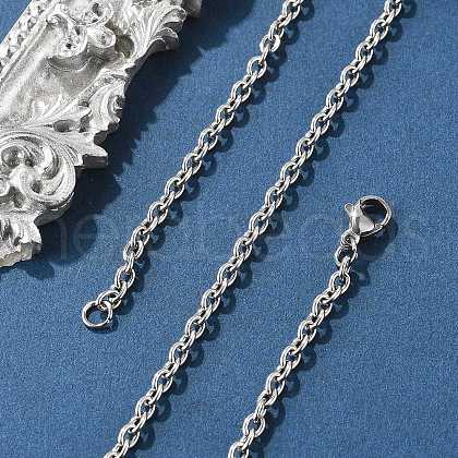 Tarnish Resistant 304 Stainless Steel Cable Chain Necklace Making STAS-P045-02P-1