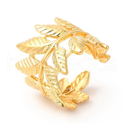 Ion Plating(IP) 201 Stainless Steel Open Cuff Ring RJEW-E063-53G-1