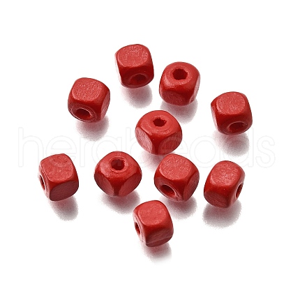 Spray Painted Wooden Beads WOOD-P021-01A-24-1