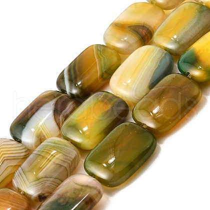 Natural Striped Agate/Banded Agate Beads Strands G-B137-B01-01K-1