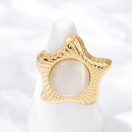 304 Stainless Steel Adjustable Finger Rings RJEW-S629-07G-1