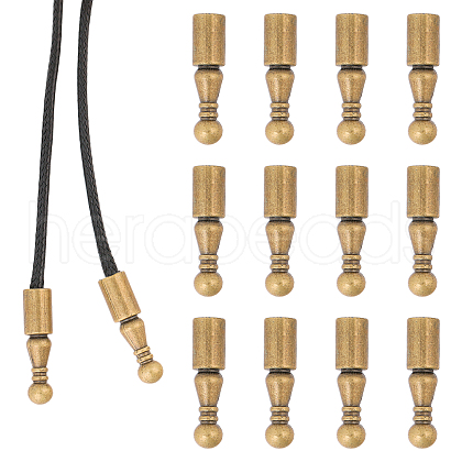 CHGCRAFT 12Pcs Alloy Cord Ends FIND-CA0009-70AB-1