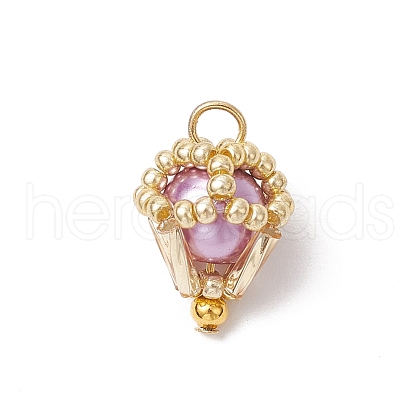 Glass Pearl Pendants PALLOY-MZ00746-03-1