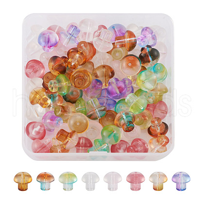 Craftdady 80Pcs 8 Colors Transparent Glass Beads GLAA-CD0001-17-1