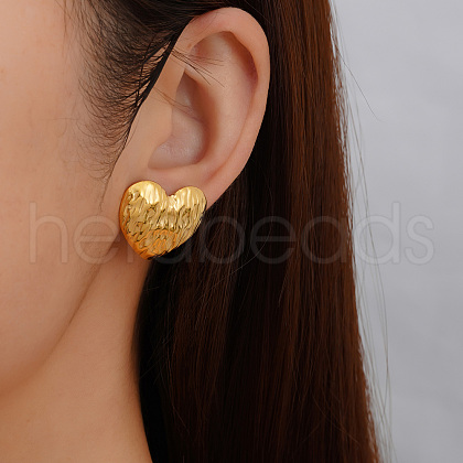 Stylish Stainless Steel Heart Stud Earrings TR6731-1