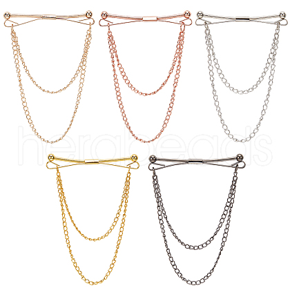 Gorgecraft 5Pcs 5 Colors Alloy Hanging Chain Brooches FIND-GF0006-85-1