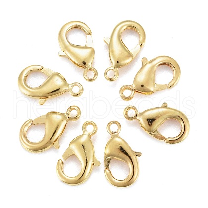 Brass Lobster Claw Clasps X-KK-902-G-NF-1