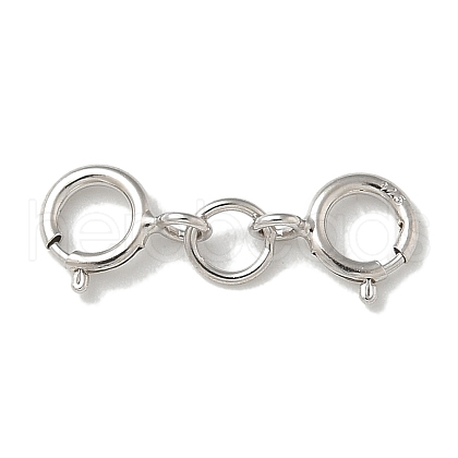 S925 Sterling Silver Double Spring Ring Clasps STER-R003-07P-1