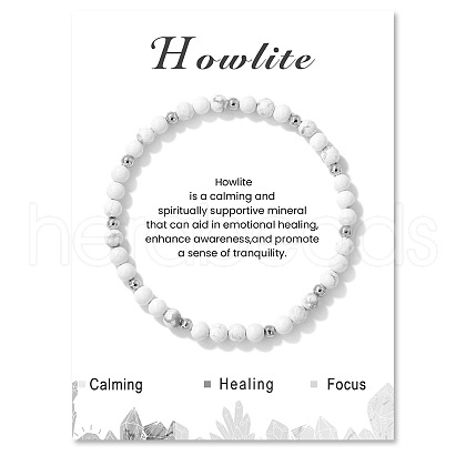 Natural Howlite Bead Stretch Bracelets for Women LG9619-13-1