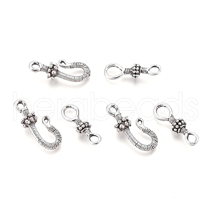Tibetan Style Alloy S-Hook Clasps TIBE-L003-031AS-1