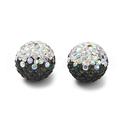 Gradient Color Design Polymer Clay Rhinestone Beads CLAY-NH0001-03B-1