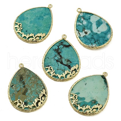 Natural Turquoise Dyed Pendants G-E609-02G-03-1