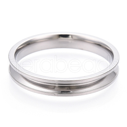 201 Stainless Steel Grooved Finger Ring Settings STAS-WH0039-11G-P-1