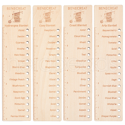 Wood Temperature Blanket Reusable Color Chart AJEW-WH0007-08-1