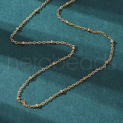 PVD Vacuum Plating 304 Stainless Steel Cable Chains Necklaces X-MAK-L015-41G-1