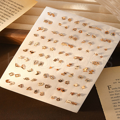 50Pairs Alloy Crystal Rhinestone Stud Earring Sets WGE3ED5-10-1