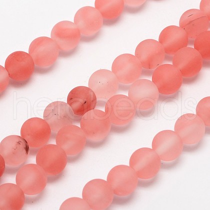 Cherry Quartz Glass Beads Strands G-D684-12mm-1