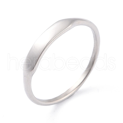 Non-Tarnish 304 Stainless Steel Plain Band Finger Ring for Women RJEW-L103-06-P-1