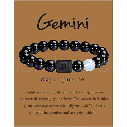 12 Constellation Round Opalite Beads Stretch Bracelets WGD22B0-24-1