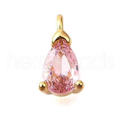 Brass Micro Pave Cubic Zirconia Pendants KK-D356-08C-G-1