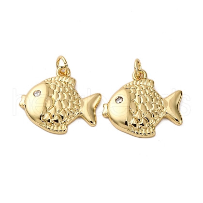 Brass Micro Pave Cubic Zirconia Pendants KK-S525-02G-1
