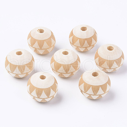 Unfinished Natural Wood European Beads WOOD-S057-006A-1