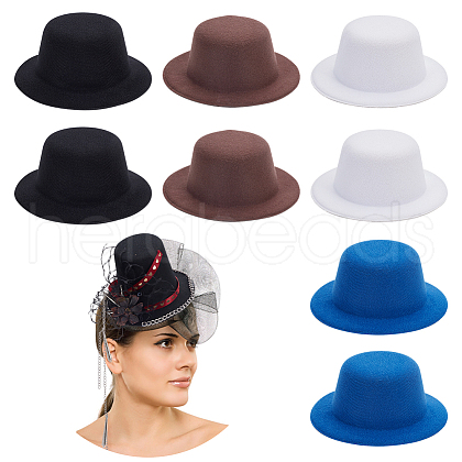  8Pcs 4 Colors Terry Fabric Mini Hat Fascinator Base AJEW-NB0005-99-1