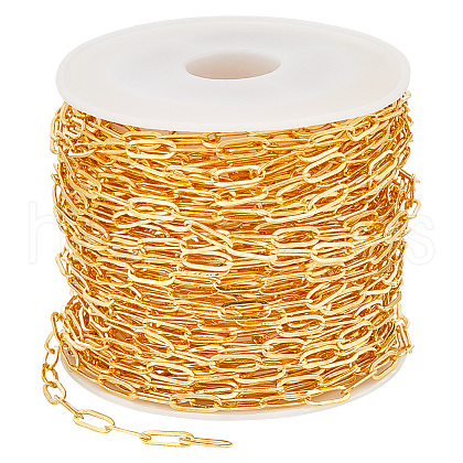 SUNNYCLUE 1 Roll Brass Paperclip Chains CHC-SC0001-06G-1