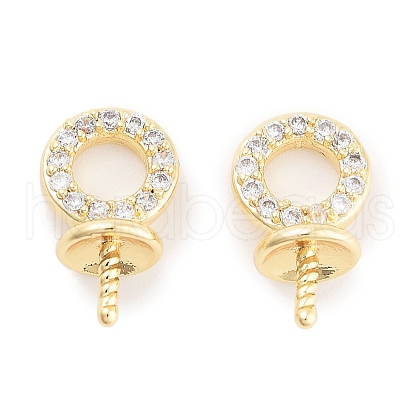 Brass Cubic Zirconia Peg Bails KK-P271-11G-1