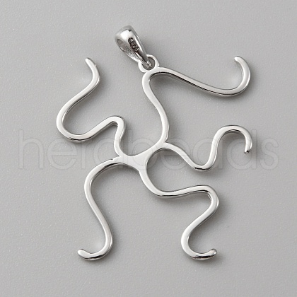 Sterling Silver Pendant Findings STER-WH0004-007-1