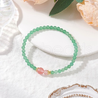 Natural Green Aventurine Stretch Bracelets BJEW-JB11961-02-1