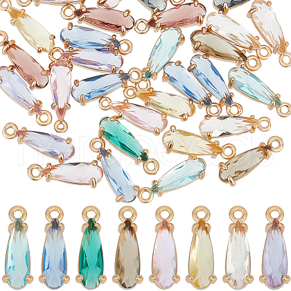 Beebeecraft 40Pcs Faceted Glass Pendants GLAA-BBC0001-05-1