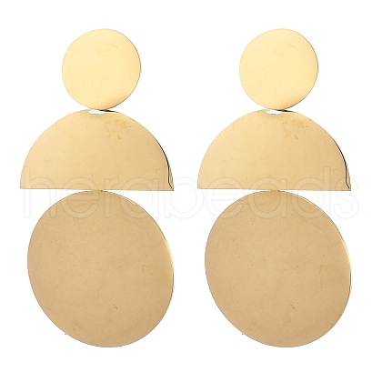 304 Stainless Steel Dangle Stud Earrings EJEW-P315-02B-G-1