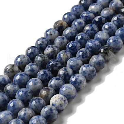 Natural Blue Spot Jasper Beads Strands G-P476-01D-02-1