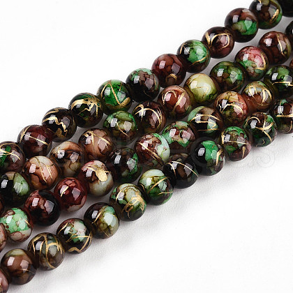 Baking Painted Glass Beads Strands X1-DGLA-N003-4mm-B07-1