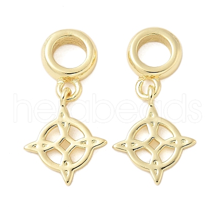 Rhombus Rack Plating Brass Charms KK-G513-01G-1-1