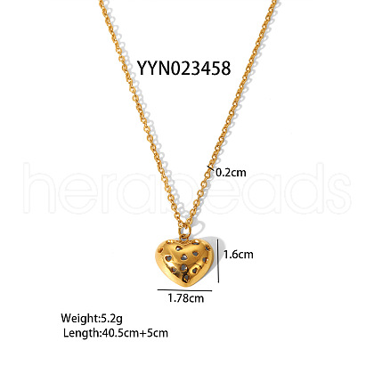 Hollow Heart Stainless Steel Pendant Necklaces for Women FA1341-2-1