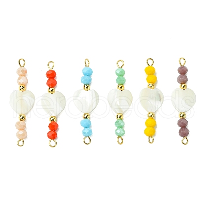 6Pcs Natural Trochid Shell Connector Charms PALLOY-JF03382-1