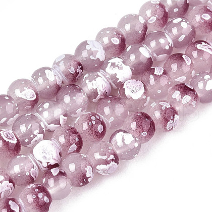 Baking Paint Glass Beads Strands DGLA-N015-4mm-05-1