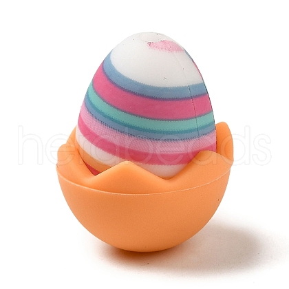 Easter Eggshell Food Grade Eco-Friendly Silicone Focal Beads SIL-Q022-06B-1