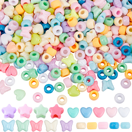 SUNNYCLUE 700Pcs 11 Styles Opaque Acrylic Beads MACR-SC0001-73-1