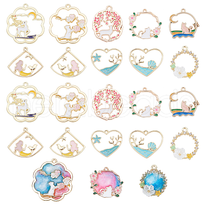 ARRICRAFT Alloy Enamel Pendants ENAM-AR0001-06-1