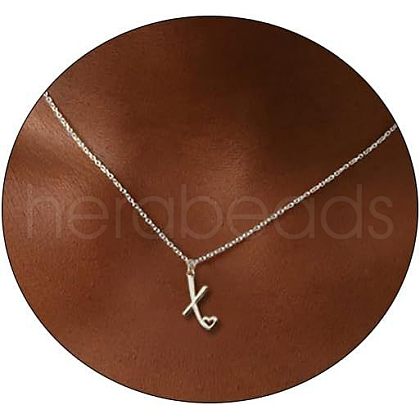 Fashionable Brass Letter Heart Pendant Necklaces for Women FS-WGD0E1D-50-1