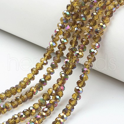 Electroplate Transparent Glass Beads Strands EGLA-A034-T4mm-R04-1