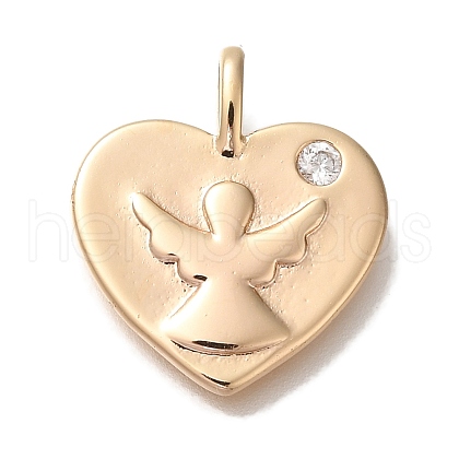 Brass Micro Pave Cubic Zirconia Pendants KK-U038-17G-1