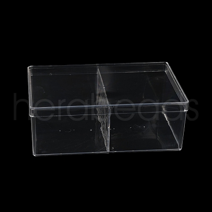 2 Grids Plastic Bead Containers with Cover CON-K002-03D-1